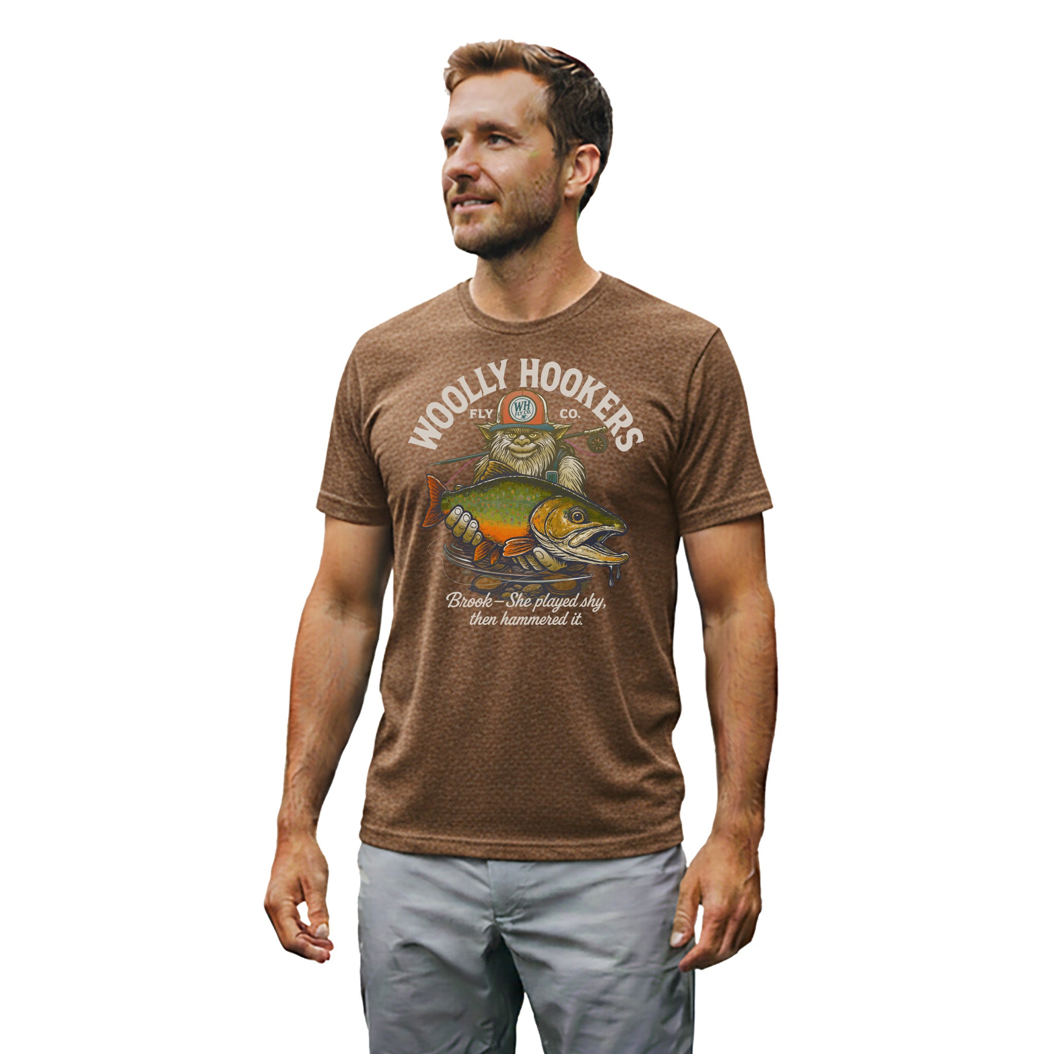 Brook Played Shy Tee  – Woolly Hookers Fly Co.