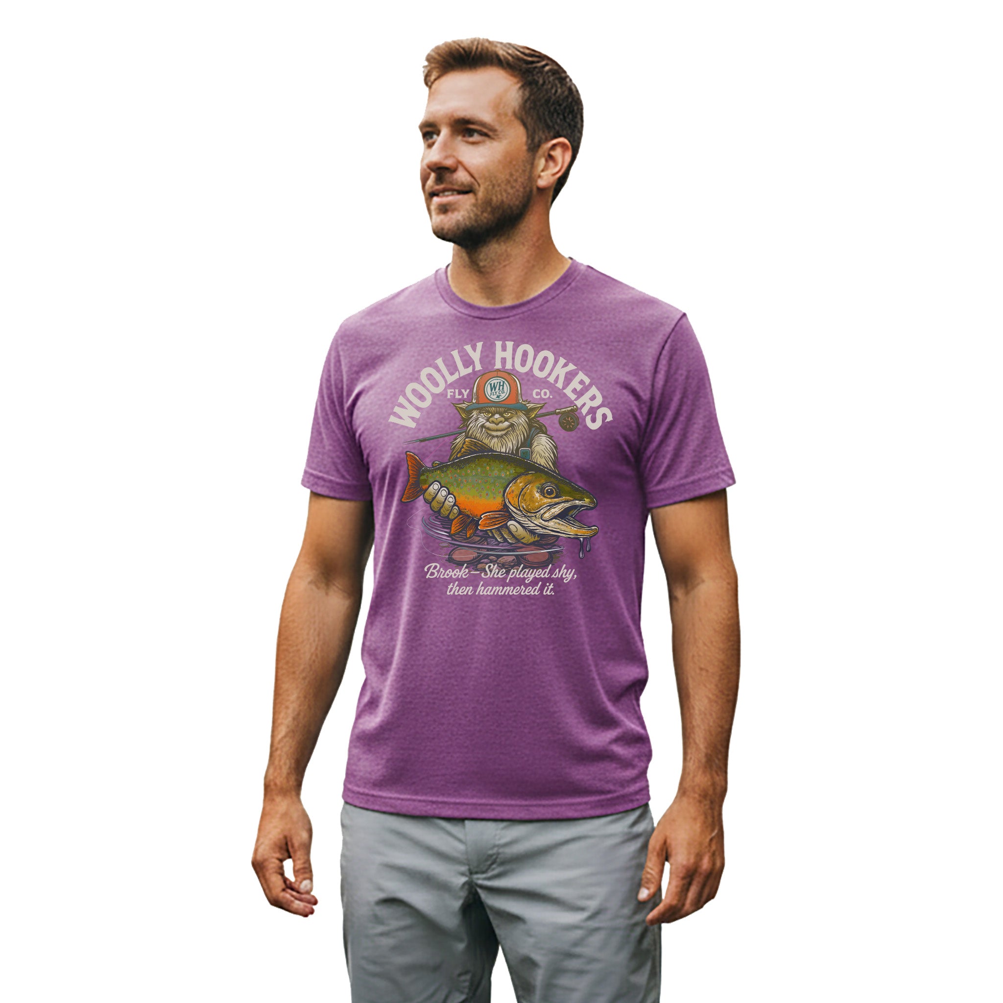 Brook Played Shy Tee  – Woolly Hookers Fly Co.