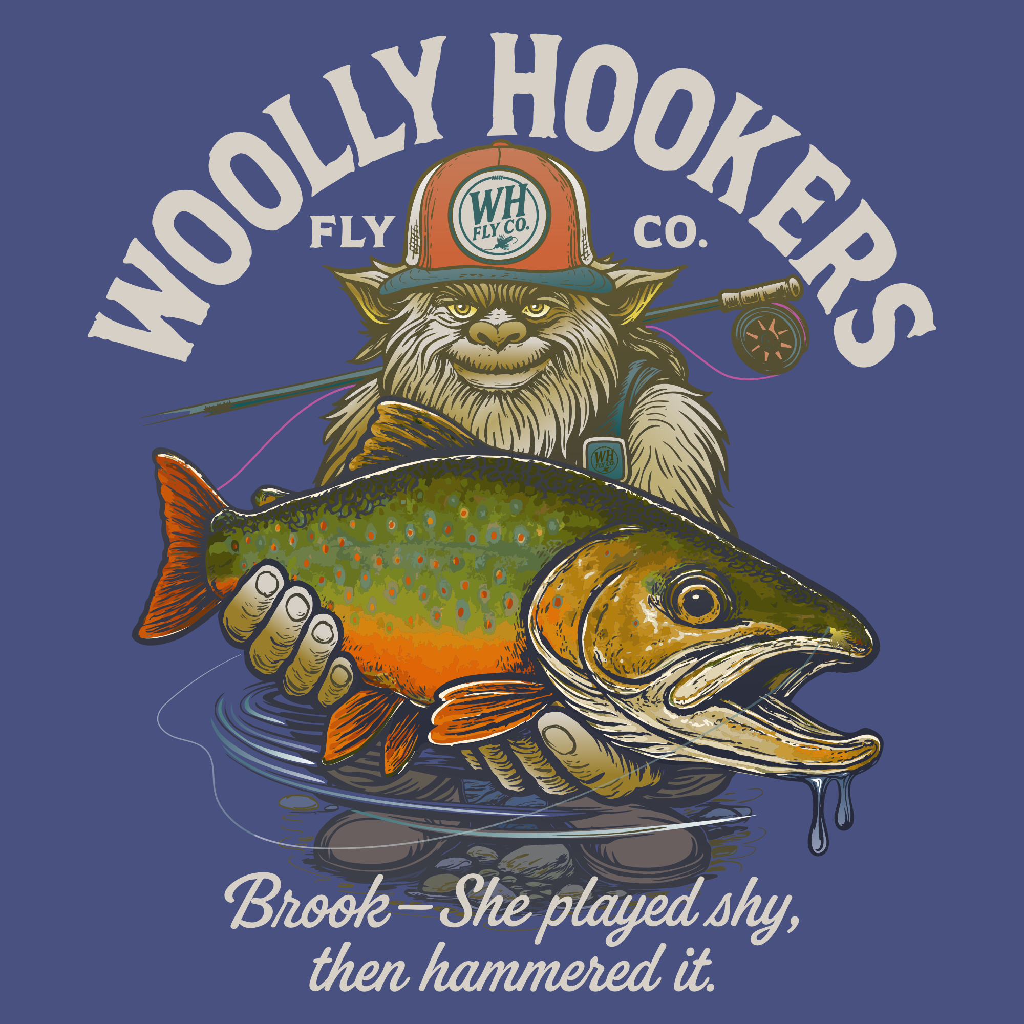 brook 魚 tee Brook Tee | Woolly Hookers Fly Co. | Funny Fly